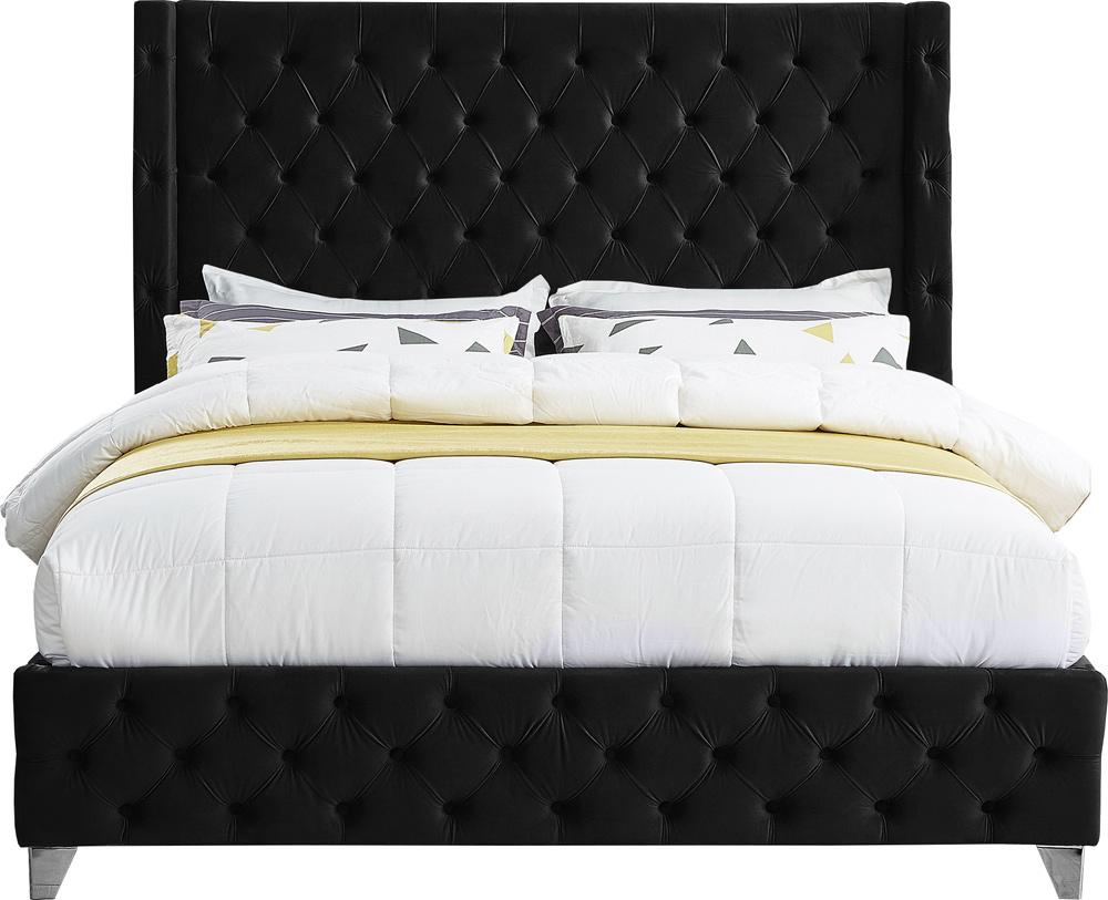 Meridian Furniture - Savan Black Velvet King Bed - SavanBlack-K veiw 6
