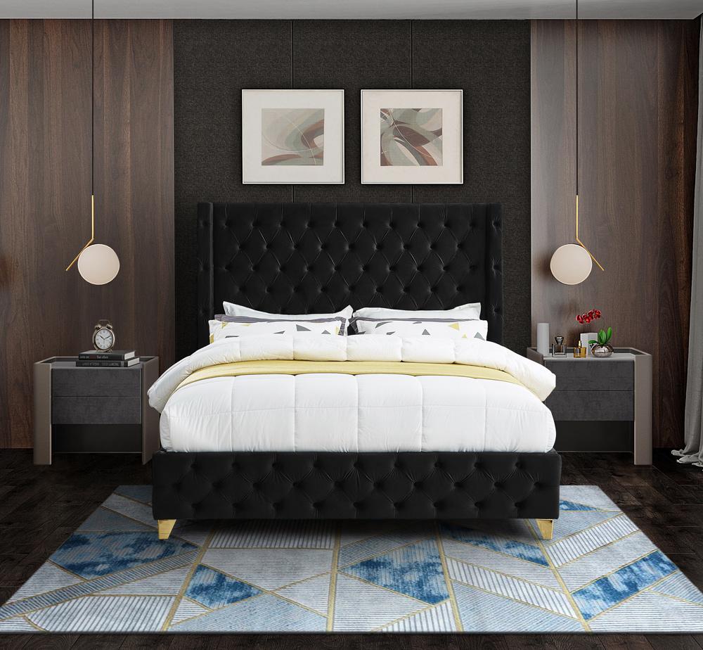 Meridian Furniture - Savan Black Velvet King Bed - SavanBlack-K veiw 7
