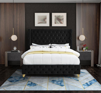 Meridian Furniture - Savan Black Velvet King Bed - SavanBlack-K veiw 7