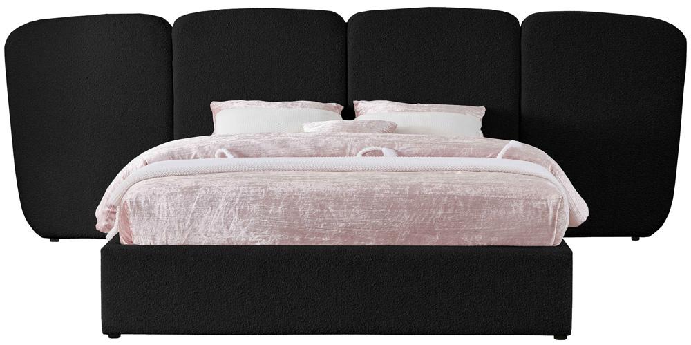 Meridian Furniture - Shiloh Black Boucle Fabric King Bed - ShilohBlack-K veiw 3