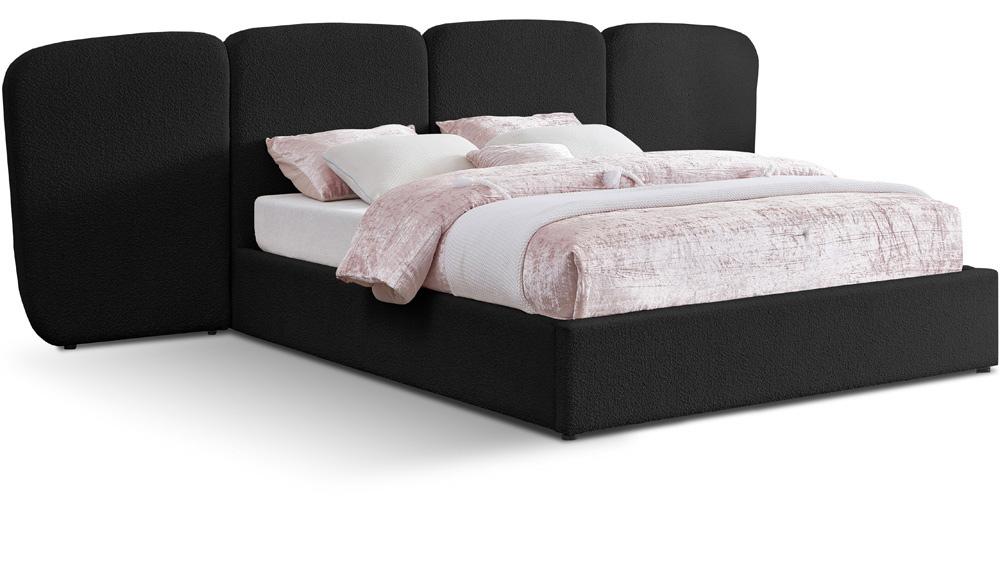 Meridian Furniture - Shiloh Black Boucle Fabric Queen Bed - ShilohBlack-Q veiw 1