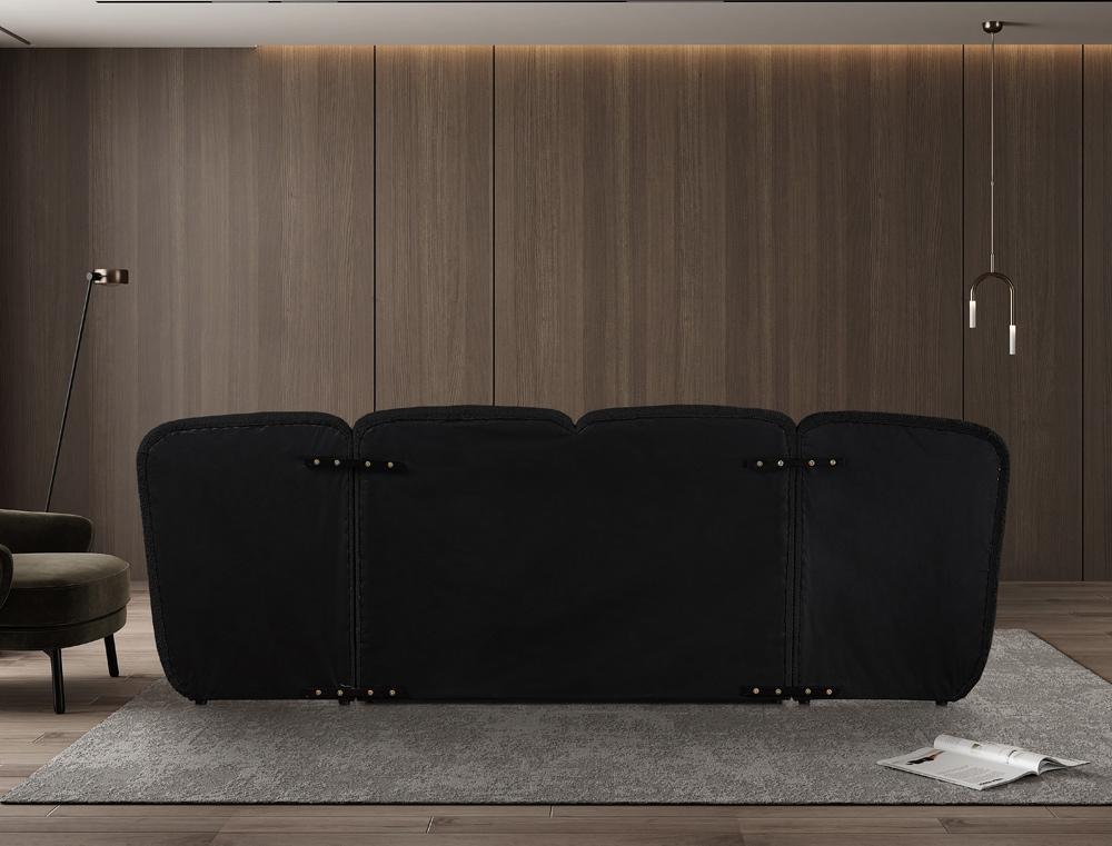 Meridian Furniture - Shiloh Black Boucle Fabric Queen Bed - ShilohBlack-Q veiw 7