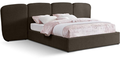 Meridian Furniture - Shiloh Brown Boucle Fabric King Bed - ShilohBrown-K veiw 1
