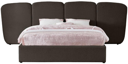 Meridian Furniture - Shiloh Brown Boucle Fabric King Bed - ShilohBrown-K veiw 3