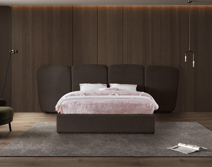 Meridian Furniture - Shiloh Brown Boucle Fabric King Bed - ShilohBrown-K veiw 4