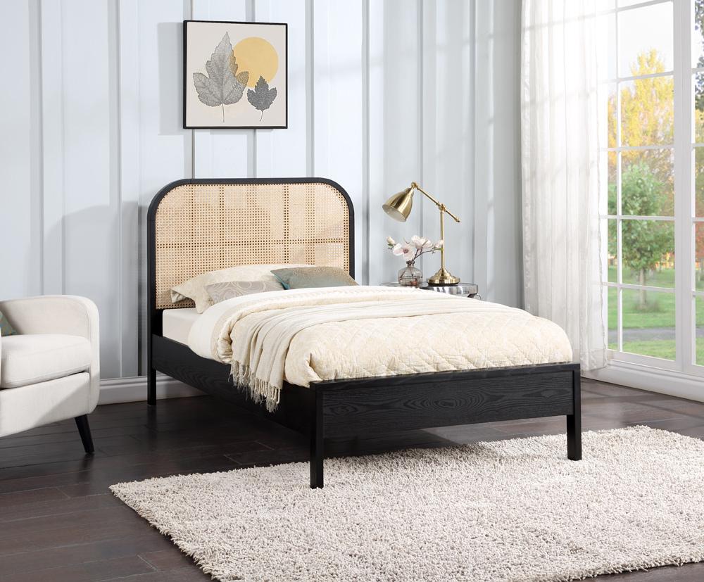 Meridian Furniture - Siena Black Ash Wood Twin Bed - SienaBlack-T veiw 2