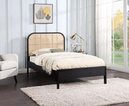Meridian Furniture - Siena Black Ash Wood Twin Bed - SienaBlack-T veiw 2