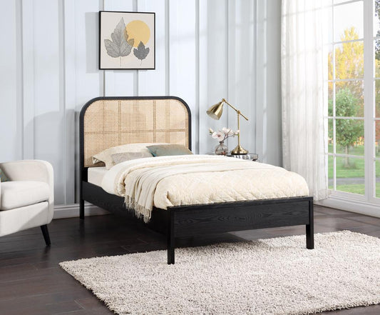 Meridian Furniture - Siena Black Ash Wood Twin Bed - SienaBlack-T veiw 2