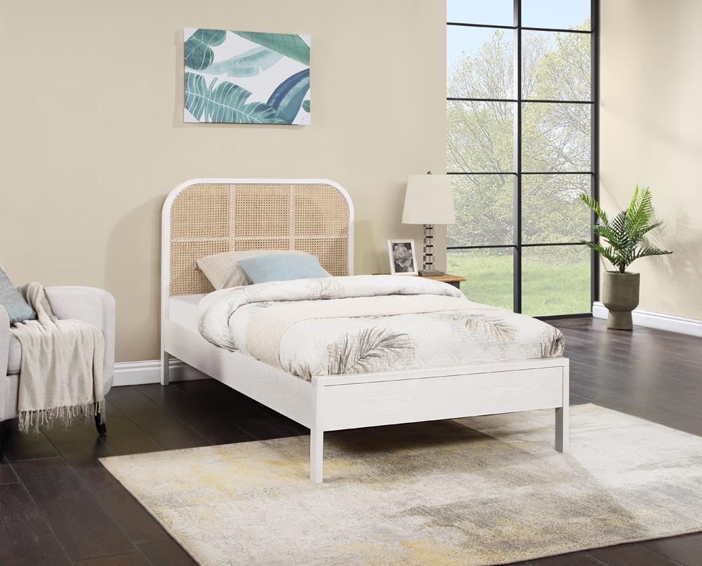 Meridian Furniture - Siena White Ash Wood Twin Bed - SienaWhite-T veiw 2