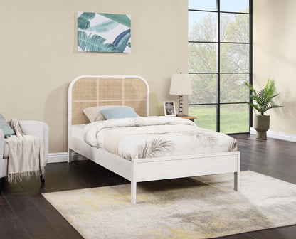 Meridian Furniture - Siena White Ash Wood Twin Bed - SienaWhite-T veiw 2