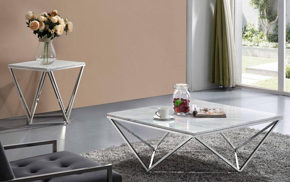 Meridian Furniture - Skyler Chrome End Table - 2Pc - 244-E veiw 2