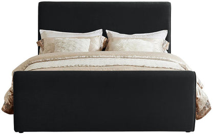 Meridian Furniture - Sloan Black Velvet Full Bed - SloanBlack-F veiw 3