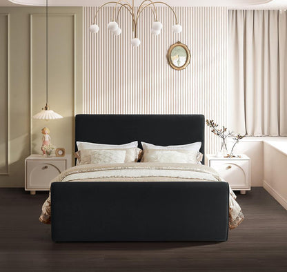 Meridian Furniture - Sloan Black Velvet King Bed - SloanBlack-K veiw 4