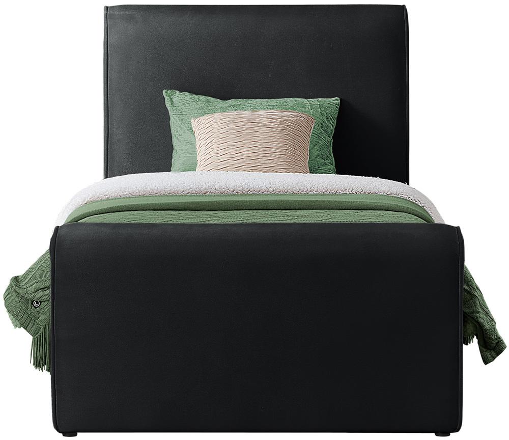 Meridian Furniture - Sloan Black Velvet Twin Bed - SloanBlack-T veiw 3