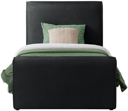 Meridian Furniture - Sloan Black Velvet Twin Bed - SloanBlack-T veiw 3