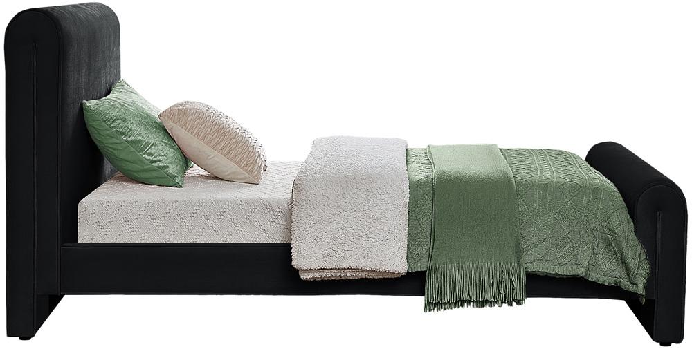 Meridian Furniture - Sloan Black Velvet Twin Bed - SloanBlack-T veiw 5