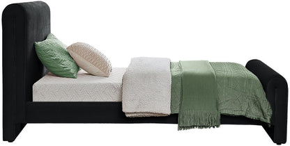 Meridian Furniture - Sloan Black Velvet Twin Bed - SloanBlack-T veiw 5