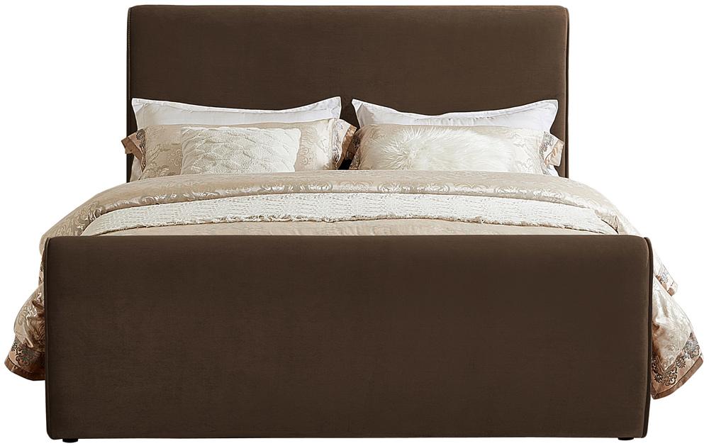 Meridian Furniture - Sloan Brown Velvet King Bed - SloanBrown-K veiw 3