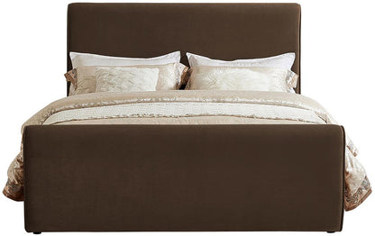 Meridian Furniture - Sloan Brown Velvet Queen Bed - SloanBrown-Q veiw 3