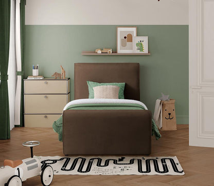 Meridian Furniture - Sloan Brown Velvet Twin Bed - SloanBrown-T veiw 4