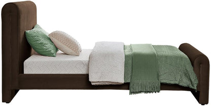 Meridian Furniture - Sloan Brown Velvet Twin Bed - SloanBrown-T veiw 5