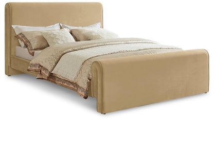 Meridian Furniture - Sloan Camel Velvet Full Bed - SloanCamel-F veiw 1