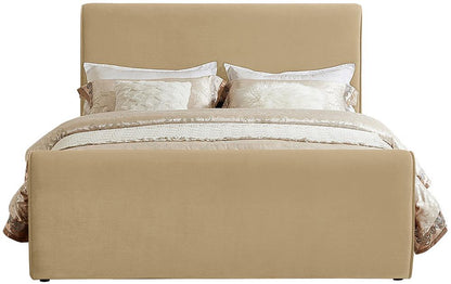 Meridian Furniture - Sloan Camel Velvet Full Bed - SloanCamel-F veiw 3