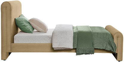 Meridian Furniture - Sloan Camel Velvet Twin Bed - SloanCamel-T veiw 5