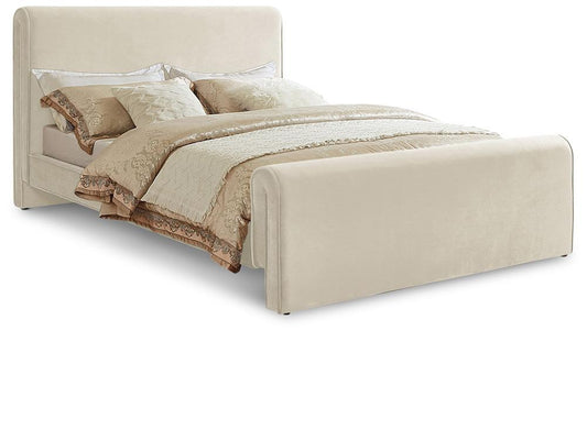 Meridian Furniture - Sloan Cream Velvet King Bed - SloanCream-K veiw 1