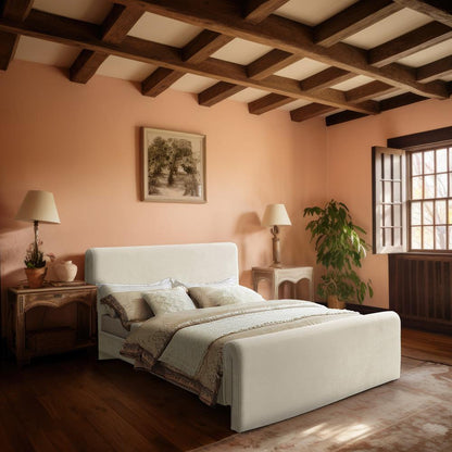Meridian Furniture - Sloan Cream Velvet King Bed - SloanCream-K veiw 2
