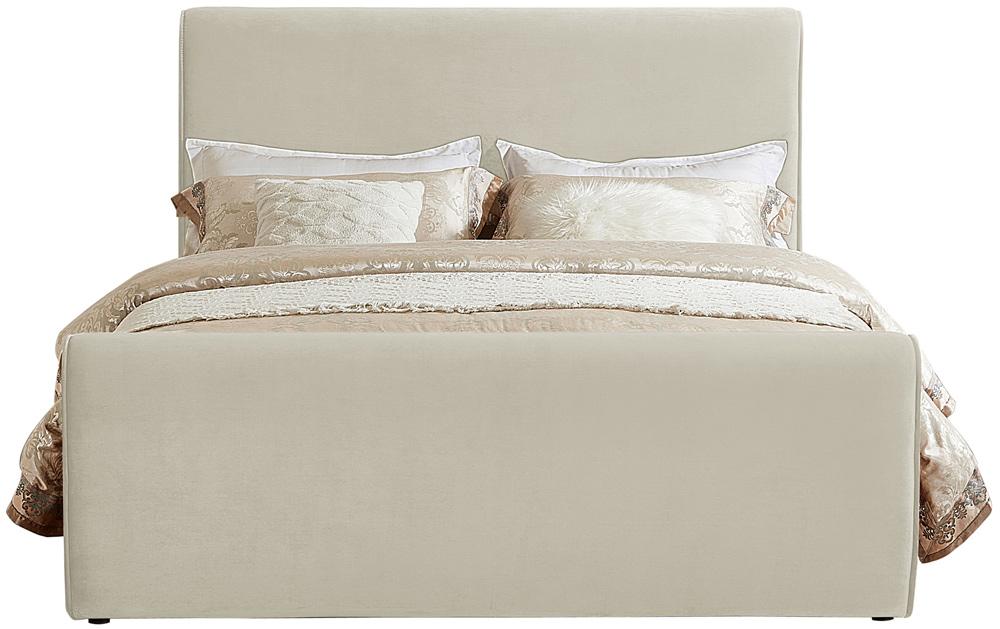 Meridian Furniture - Sloan Cream Velvet King Bed - SloanCream-K veiw 3