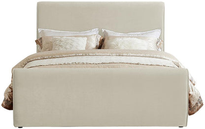 Meridian Furniture - Sloan Cream Velvet King Bed - SloanCream-K veiw 3