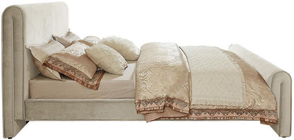 Meridian Furniture - Sloan Cream Velvet King Bed - SloanCream-K veiw 5