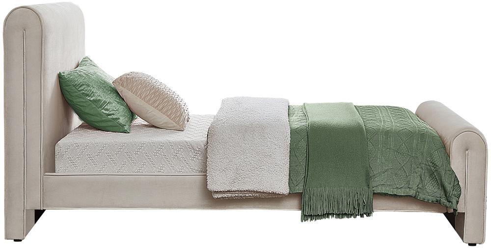 Meridian Furniture - Sloan Cream Velvet Twin Bed - SloanCream-T veiw 5