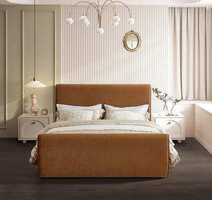 Meridian Furniture - Sloan Saddle Velvet Full Bed - SloanSaddle-F veiw 4