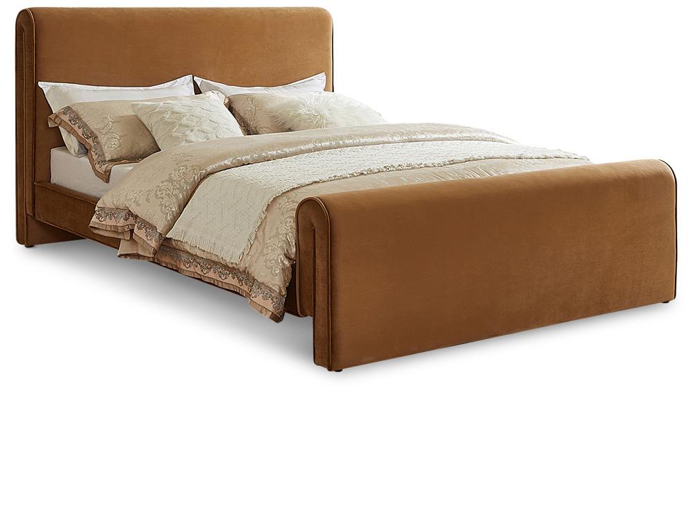 Meridian Furniture - Sloan Saddle Velvet King Bed - SloanSaddle-K veiw 1