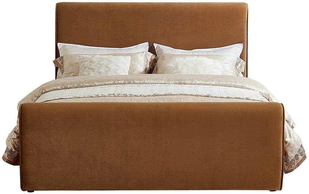 Meridian Furniture - Sloan Saddle Velvet Queen Bed - SloanSaddle-Q veiw 3