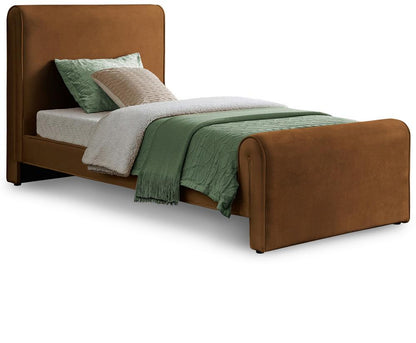 Meridian Furniture - Sloan Saddle Velvet Twin Bed - SloanSaddle-T veiw 1