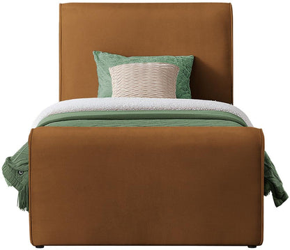Meridian Furniture - Sloan Saddle Velvet Twin Bed - SloanSaddle-T veiw 3