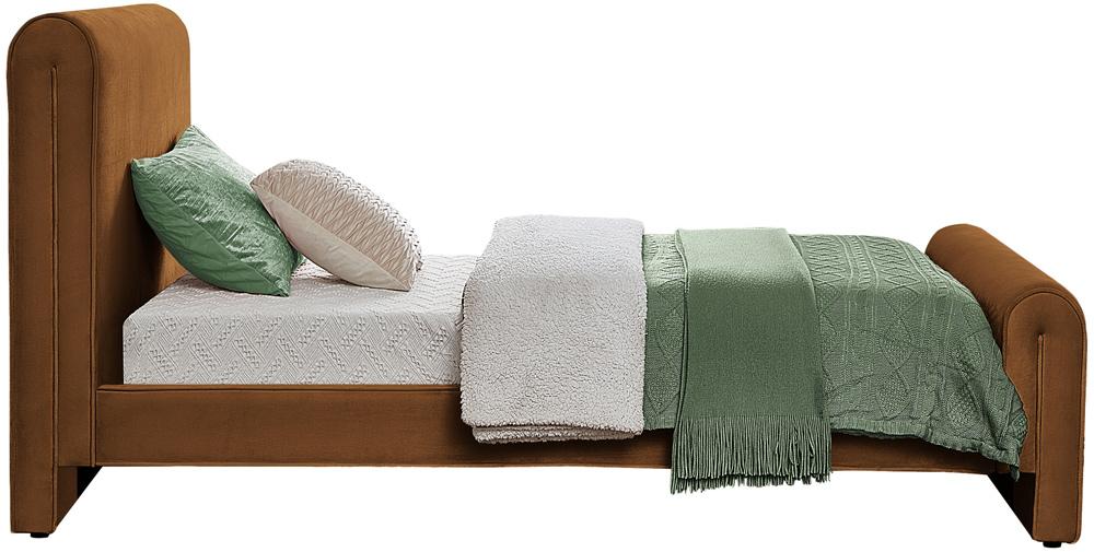 Meridian Furniture - Sloan Saddle Velvet Twin Bed - SloanSaddle-T veiw 5