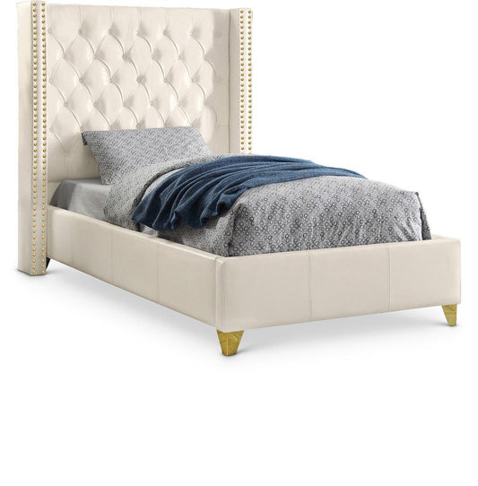 Meridian Furniture - Soho White Vegan Leather Twin Bed - SohoWhite-T veiw 1