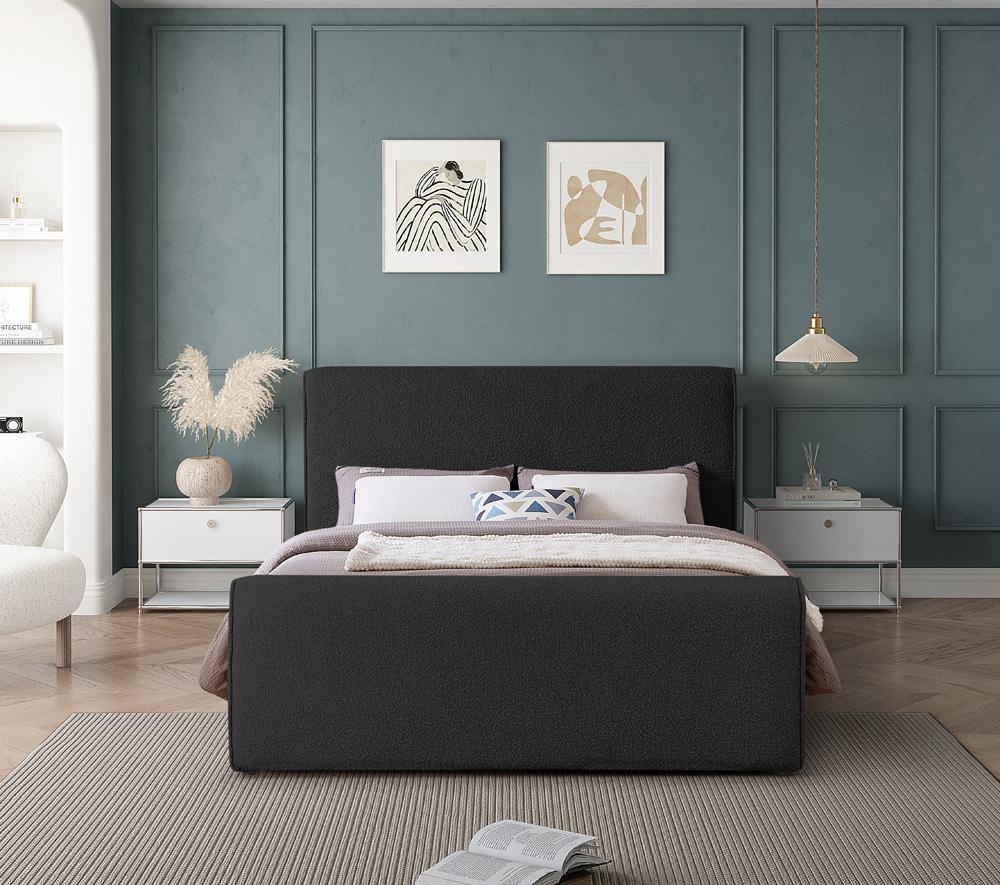 Meridian Furniture - Stylus Black Boucle Fabric King Bed - StylusBlack-K veiw 4