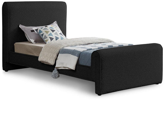 Meridian Furniture - Stylus Black Boucle Fabric Twin Bed - StylusBlack-T veiw 1