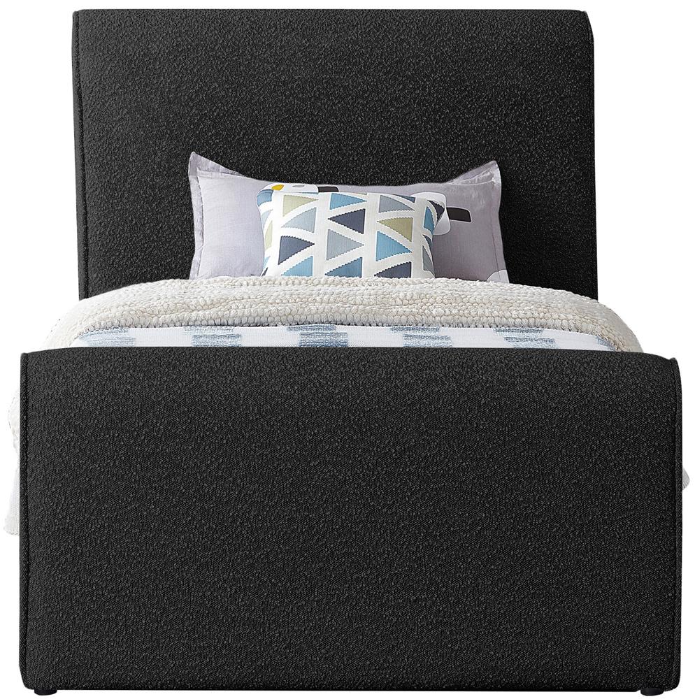 Meridian Furniture - Stylus Black Boucle Fabric Twin Bed - StylusBlack-T veiw 3