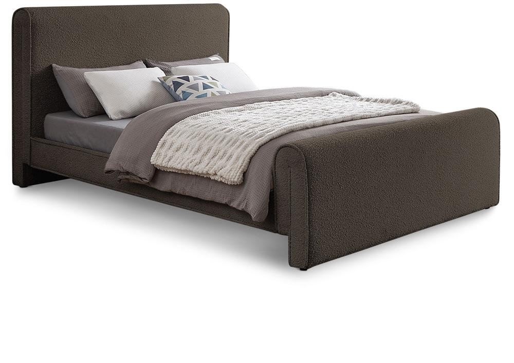 Meridian Furniture - Stylus Brown Boucle Fabric Full Bed - StylusBrown-F veiw 1