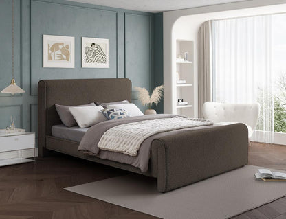 Meridian Furniture - Stylus Brown Boucle Fabric Full Bed - StylusBrown-F veiw 2