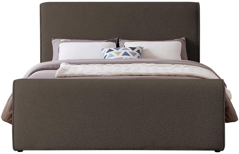 Meridian Furniture - Stylus Brown Boucle Fabric Full Bed - StylusBrown-F veiw 3