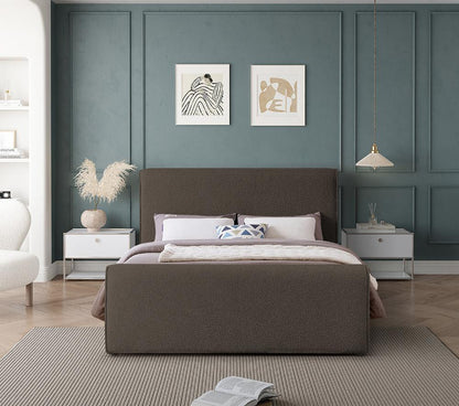Meridian Furniture - Stylus Brown Boucle Fabric Full Bed - StylusBrown-F veiw 4