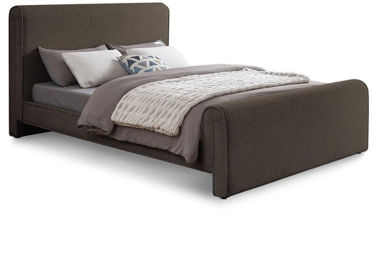 Meridian Furniture - Stylus Brown Boucle Fabric Queen Bed - StylusBrown-Q veiw 1