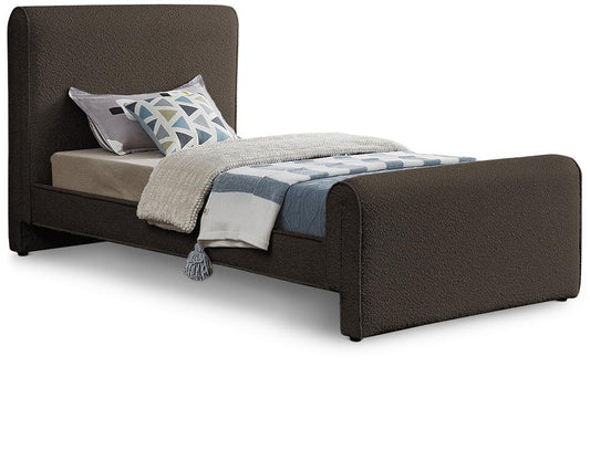 Meridian Furniture - Stylus Brown Boucle Fabric Twin Bed - StylusBrown-T veiw 1